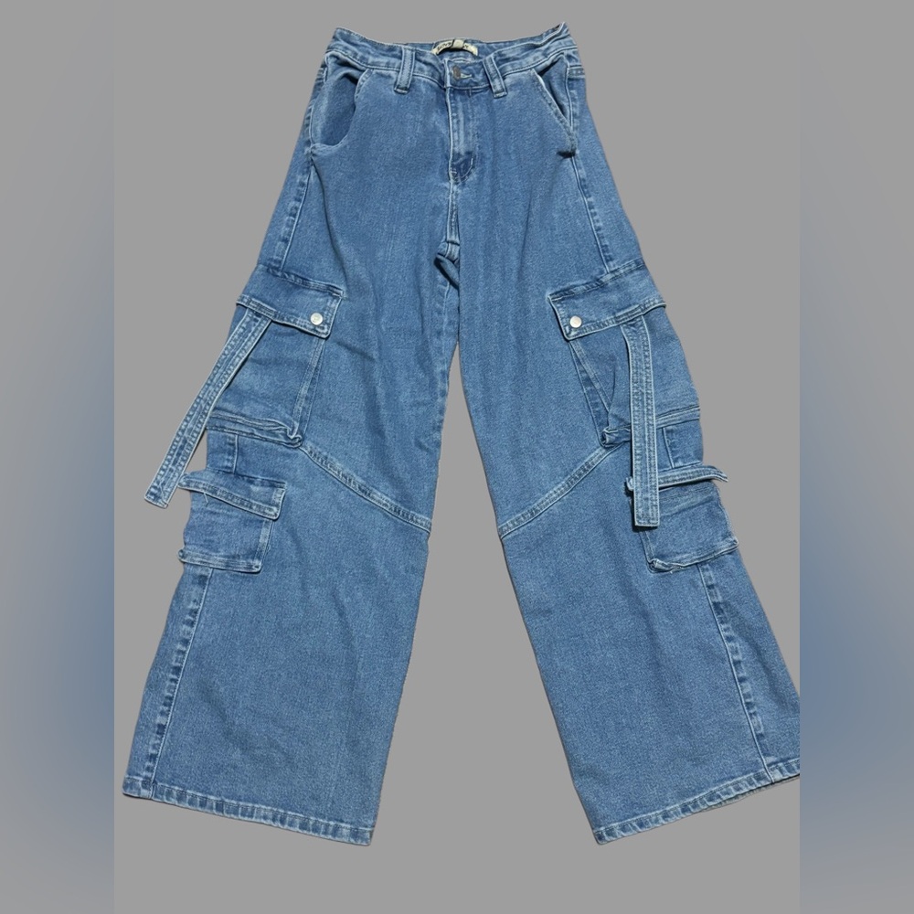 Love Cult Wide-Leg Cargo Jeans Size XS